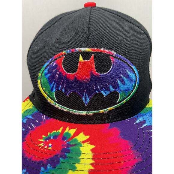 Batman DC Comics Embroidered Tie Dye Baseball Hat Snapback - Picture 3 of 12